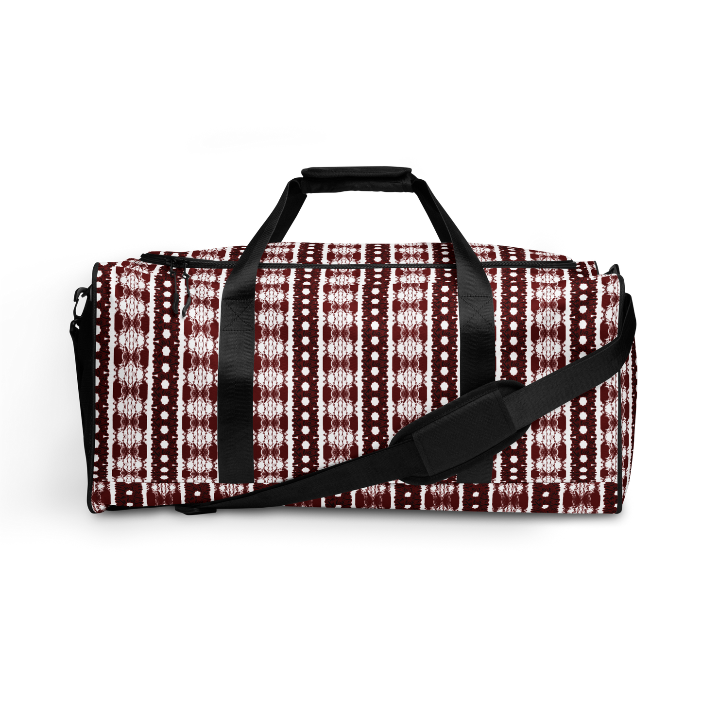 BEATS.CALI duffle bag is built to last. Its robust construction, featuring 100% polyester with black interlining, ensures it can handle the demands of your busiest days. With a generous interior space measuring 22" x 11.5" x 11.5", staying organized has never been easier. Utilize the multiple pockets, including a secure zipper pocket, to keep your essentials within reach. our duffle bag ensures stability with T-piping, providing peace of mind as you navigate daily.