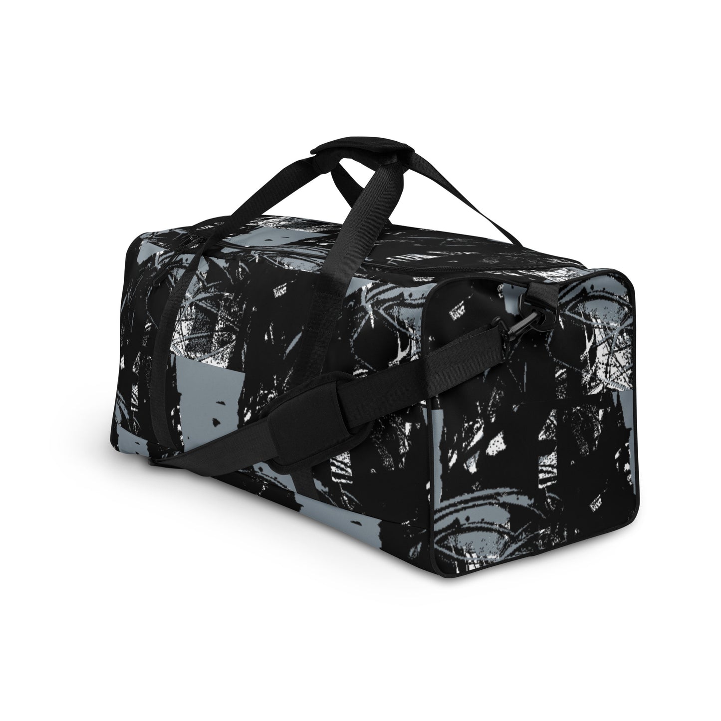 No matter where your adventures take you, beats.cali duffle bag ensures stability with T-piping, providing peace of mind as you navigate through bustling airports or busy city streets. Plus, with a mesh side pocket, accessing must-have items has never been more convenient. Elevate your travel experience with our Art-Inspired Duffle Bag—a perfect blend of durability, style, and functionality that's ready to accompany you on every journey.