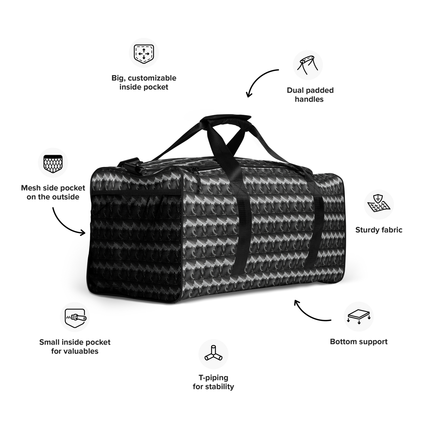 With a generous interior space measuring 22" x 11.5" x 11.5", staying organized has never been easier. Utilize the multiple pockets, including a secure zipper pocket, to keep your essentials within reach. Experience comfort like never before with adjustable and removable padded shoulder straps, designed to support you during even the longest journeys. Dual padded handles, equipped with hook & loop fasteners, offer convenient carrying options for your convenience.
