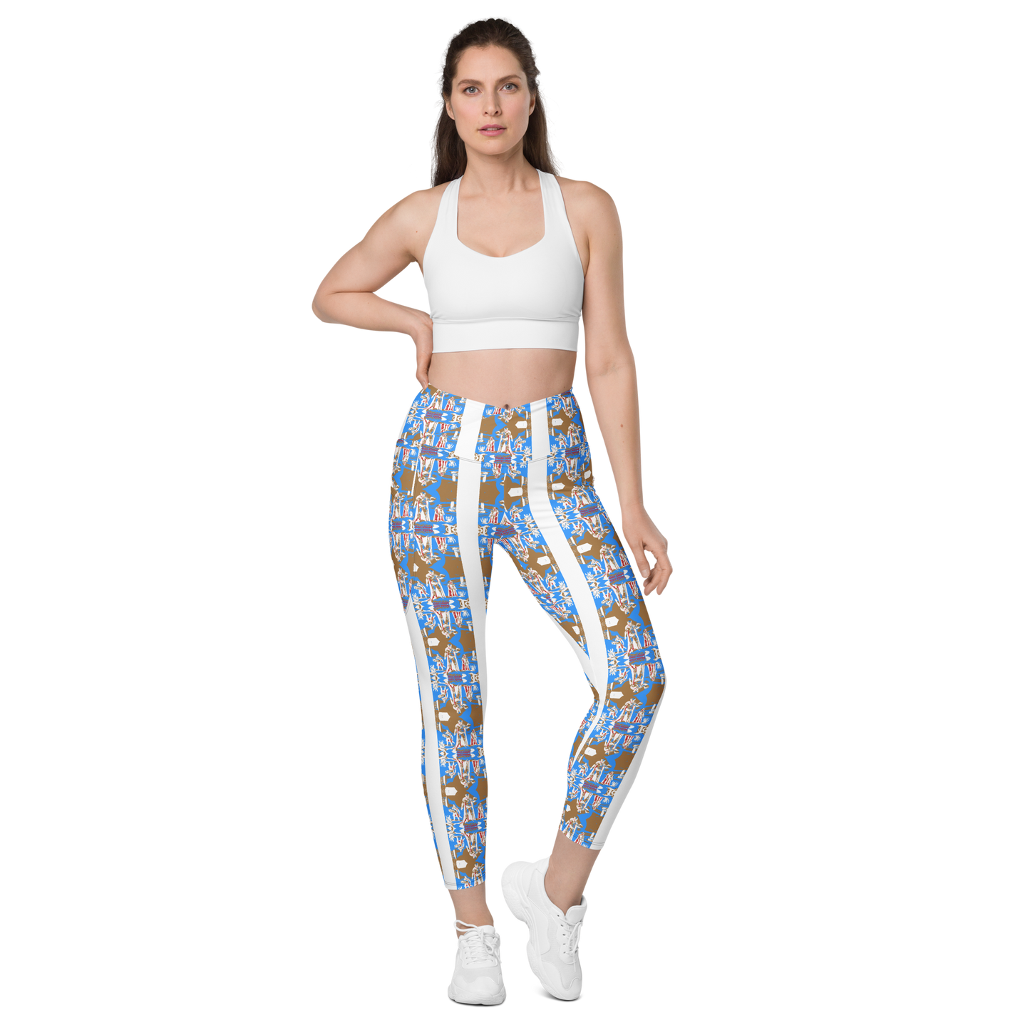 Crossover leggings with pockets