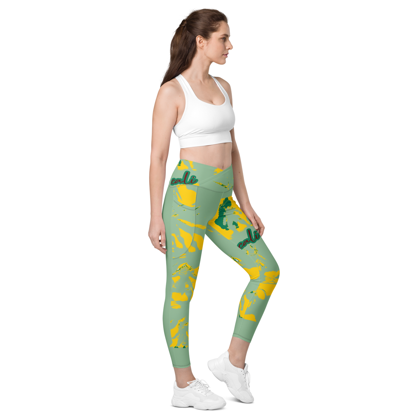 Crossover leggings with pockets