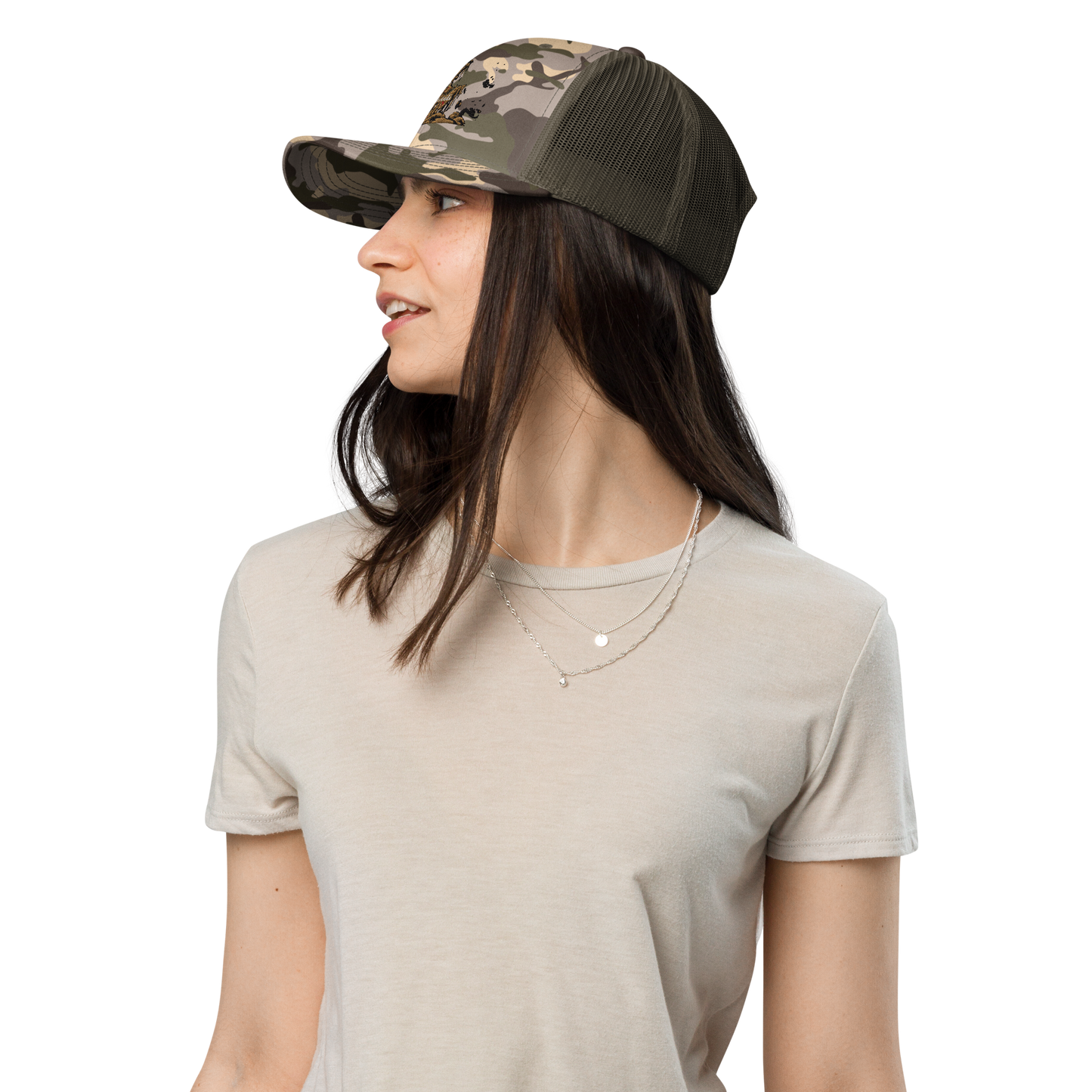 Camouflage trucker hat