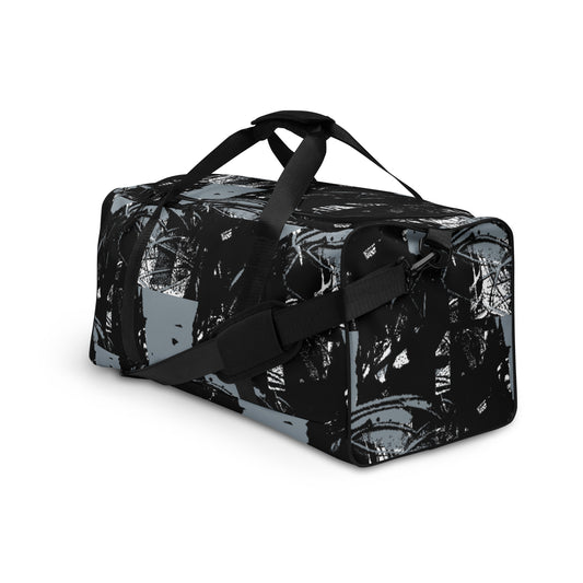 No matter where your adventures take you, beats.cali duffle bag ensures stability with T-piping, providing peace of mind as you navigate through bustling airports or busy city streets. Plus, with a mesh side pocket, accessing must-have items has never been more convenient. Elevate your travel experience with our Art-Inspired Duffle Bag—a perfect blend of durability, style, and functionality that's ready to accompany you on every journey.