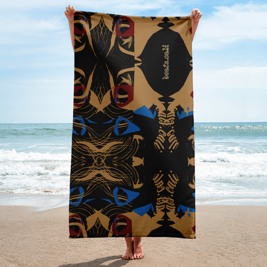 Designed for both aesthetic appeal and practicality, our towel boasts a generous size of 30″ × 60″ × 0.28″ (76 × 152 × 0.7 cm), enveloping you in luxurious warmth with every use. Its all-over sublimation print captures intricate details and vibrant hues, ensuring a visual feast for the senses. But functionality is never compromised with Beats.Cali.  The absorbent terry fabric with its water-absorbing capabilities for maximum utility promises to cocoon you in comfort. 