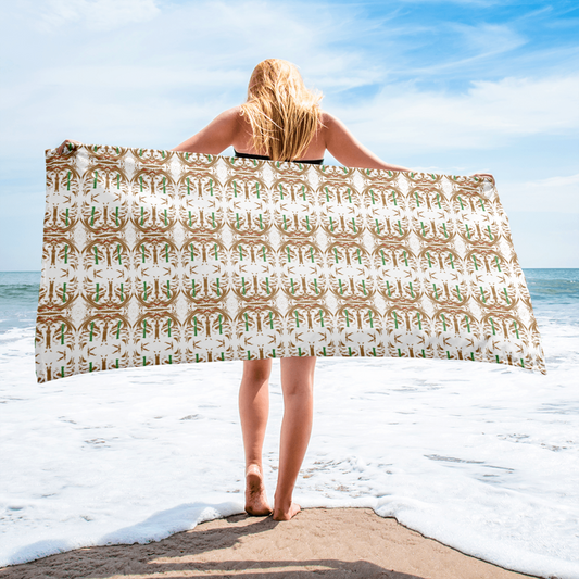 Designed for both aesthetic appeal and practicality, our towel boasts a generous size of 30″ × 60″ × 0.28″ (76 × 152 × 0.7 cm), enveloping you in luxurious warmth with every use. Its all-over sublimation print captures intricate details and vibrant hues, ensuring a visual feast for the senses. But functionality is never compromised with Beats.Cali.  The absorbent terry fabric with its water-absorbing capabilities for maximum utility promises to cocoon you in comfort. 